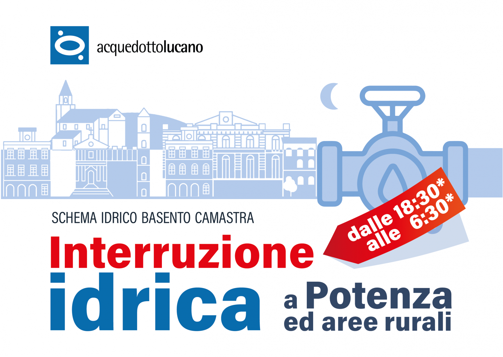 Interruzione idrica a Potenza