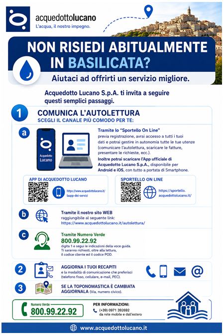 Non risiedi abitualmente in Basilicata?
